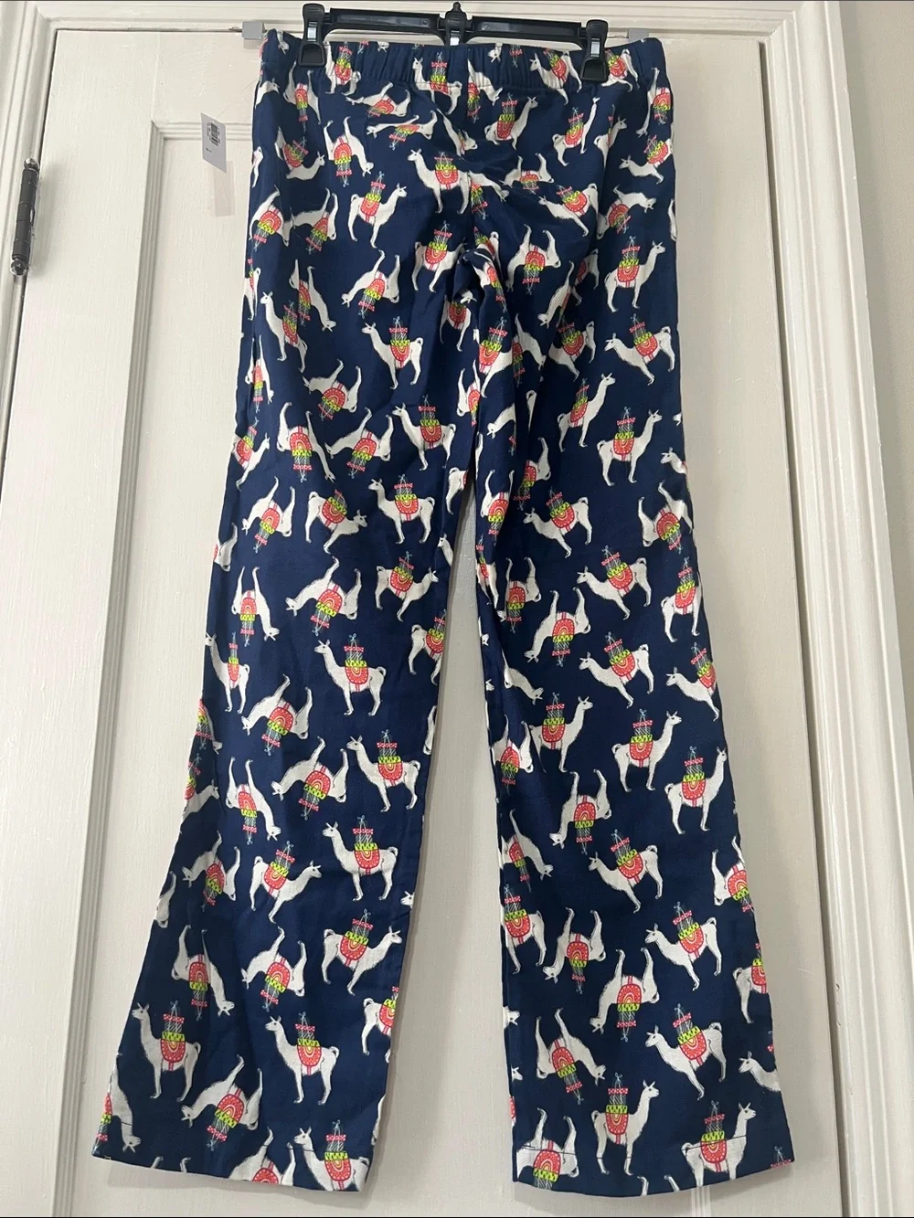 Old Navy Navy Camel Print Pajama Bottoms with Pink Drawstring